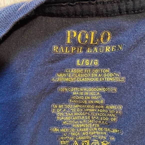 POLO Ralph Lauren Blue Short Sleeve Tee Shirt Classic Fit Size Large - Picture 3 of 5